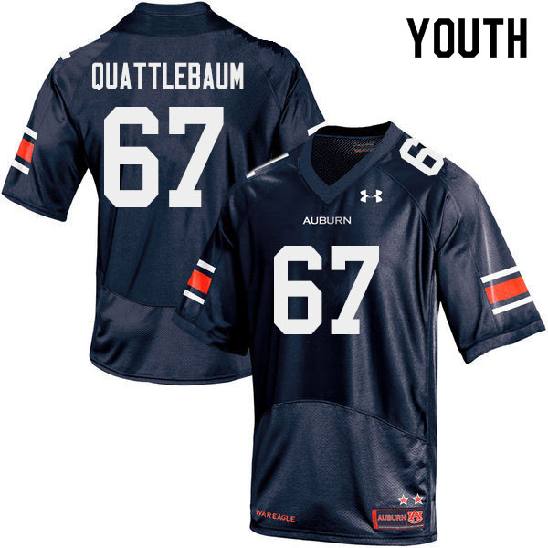 Youth Auburn Tigers #67 Jacob Quattlebaum Navy 2019 College Stitched Football Jersey
